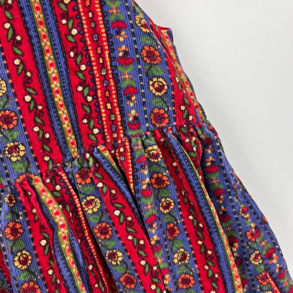 Vintage Red and Blue Striped Kids Dress - Picture 3 of 8
